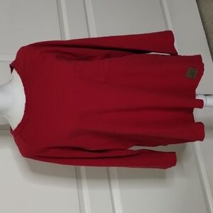 Jaded Gypsy red small medium sweatshirt relaxed oversized distressed long sleeve